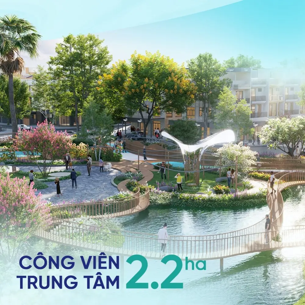 công viên trung tâm 2.2 ha tại khu đô thị LA Home Long An