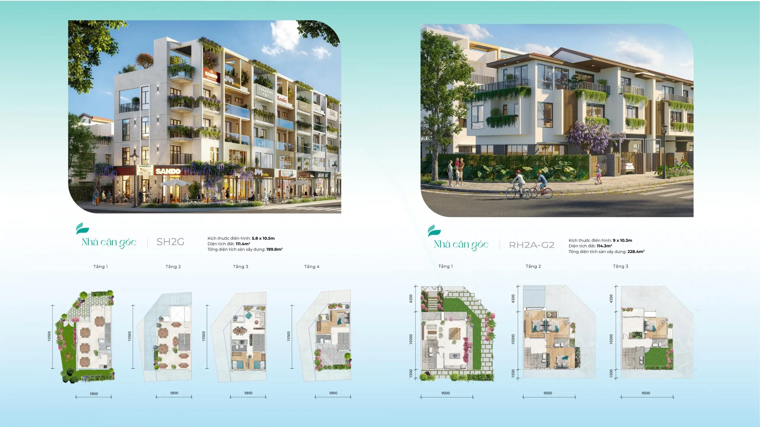 Sản phẩm nhà căn góc Khu đô thị LA Home Long An