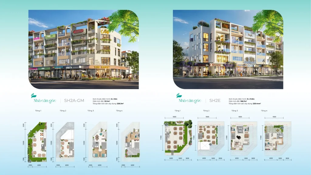 Sản phẩm nhà căn góc Khu đô thị LA Home Long An
